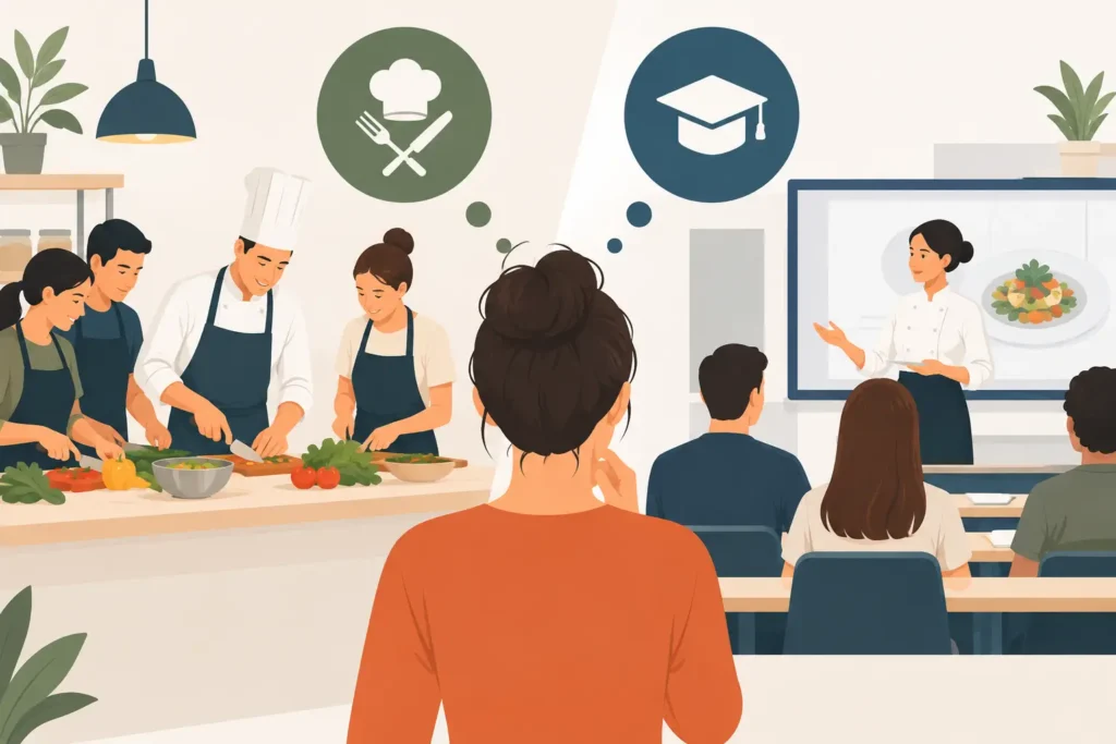 Taller culinario versus curso: cuál elegir Taller culinario versus curso: cuál elegir